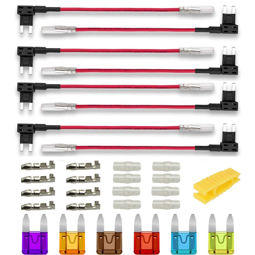 

Kiligen 8pcs -24V Flat Fuse Holder for Additional Wiring Power Removal Flat Fuse +