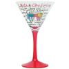 Coyote Zodiac Hand-Painted Martini Glass (Leo)