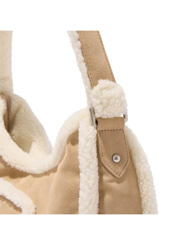 Kirsh Mustang Suede Fur Hobo Bag [Camel]