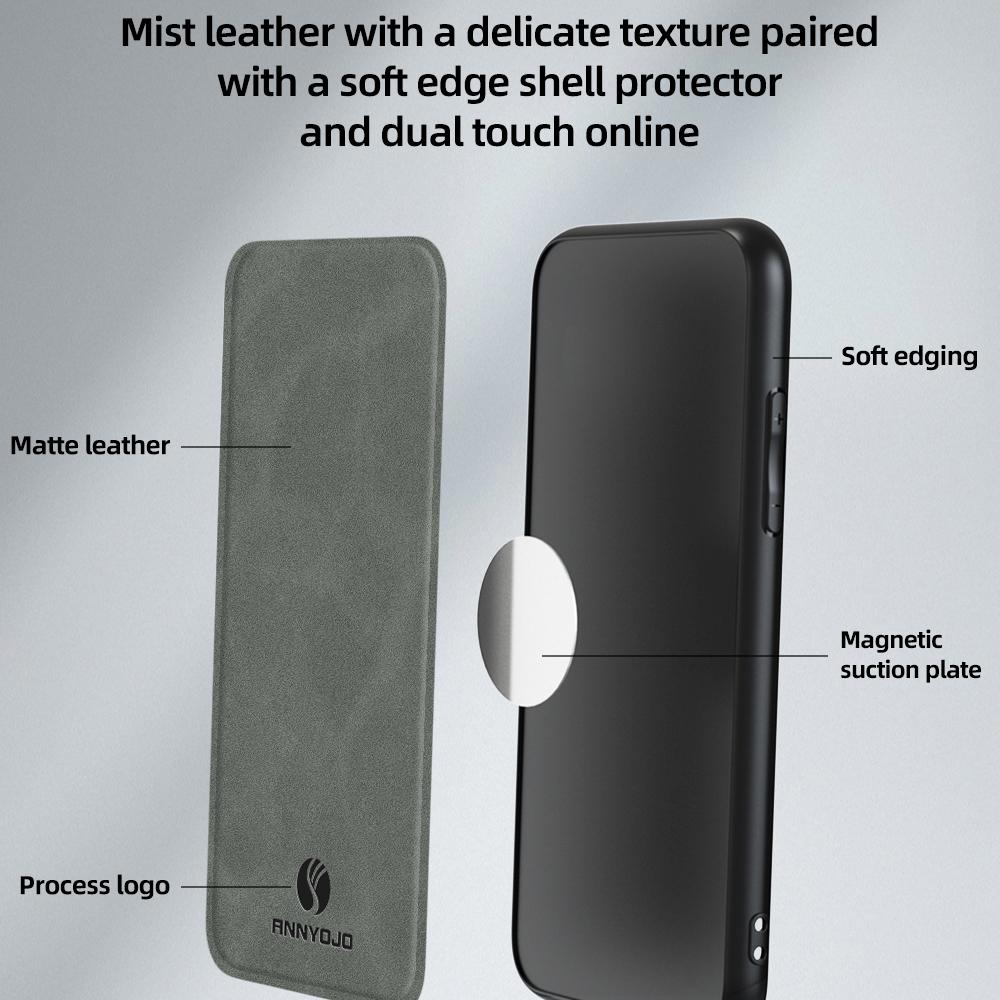 ANNYOJO For Honor 400 Lite Deksel PU Lær+PC+TPU Anti Fall Telefons Bakdeksel