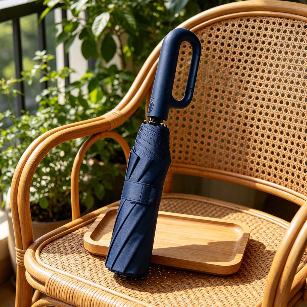 Automatic Open Close Umbrella with Loop Handle Compact Folding Design UV Protection Sun Rain Dual Use Wind Resistant Travel Umbrella