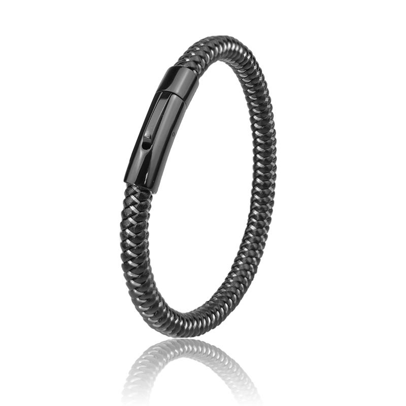 

MingAo Punk Simple Men Jewelry Non-fading wire Rope Bracelet Vintage Cuff Charm Bracelet for Men Leather Jewelry Party Gifts 16.5cm