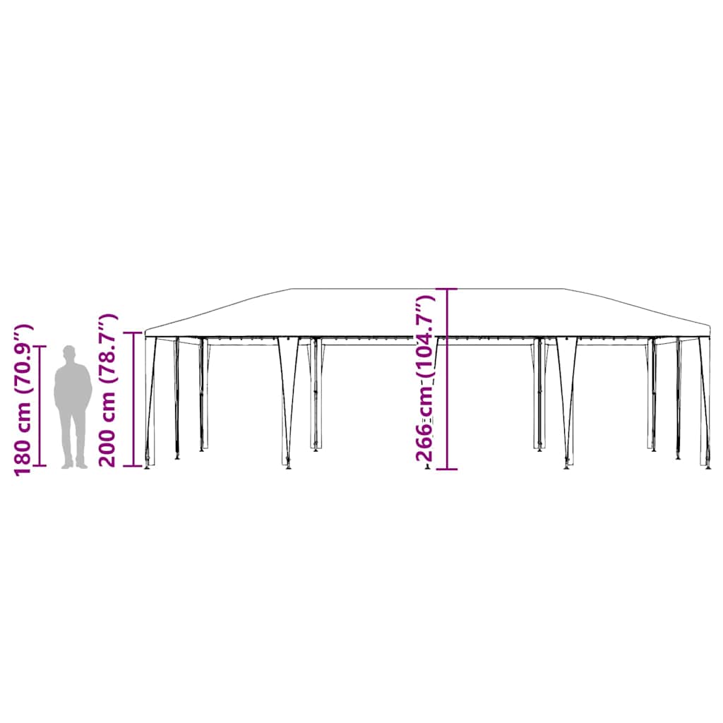 Party Tent Blue 800 X 400 X 266 Cm Polyethylene and Steel