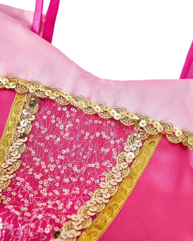 Princess Aurora Dress for Sleeping Beauty Aurora Dress Accessory Kids Costume Set [TYHTYM] Kids, (Princess + Set), 6-Piece (Rose, 110)