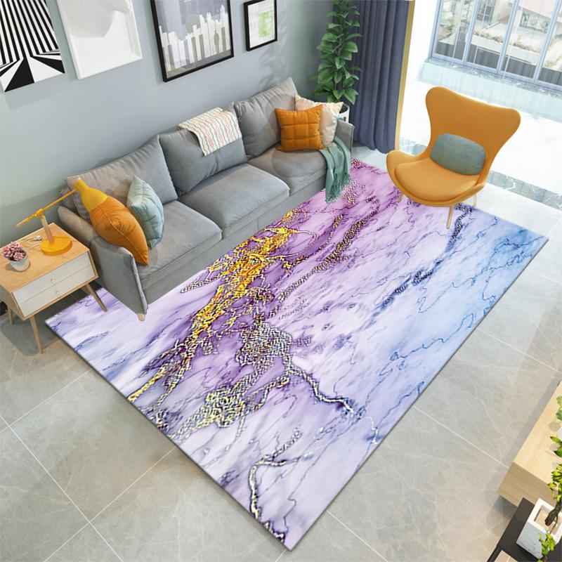 1PC Marble texture printed Carpet Rug for Living Room Bedroom Home Sofa Decoration,Non-slip Floor Mat Floor mat