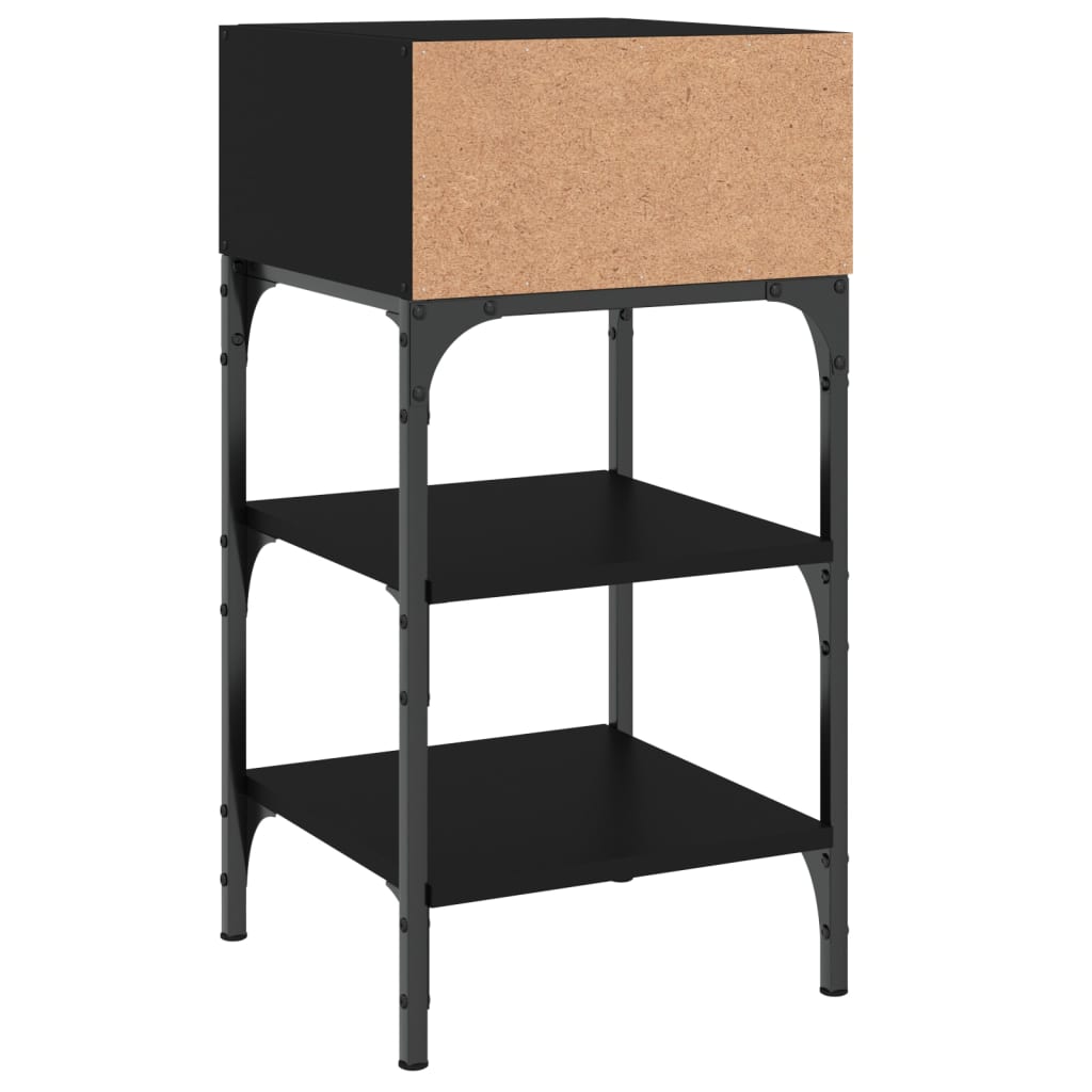 Nightstands (2 Pcs) Black 35 X 34.5 X 70 Cm Particleboard