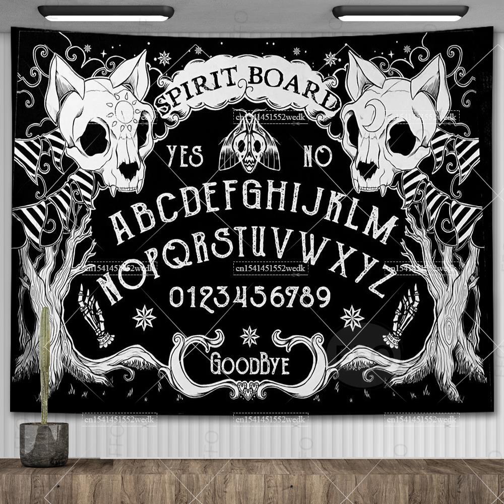 Ouija Board Tapestry Mandala Gothic Baphomet Occult Tapestry Aesthetic Room Decor Witchcraft Astrology Tarot Tablecloths