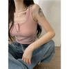 Sexy pure desire button design slim and thin sling vest basic fashion versatile niche ins top women
