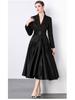 Stylish French Suit Dress with Dramatic Stitching and Midi Swing Design