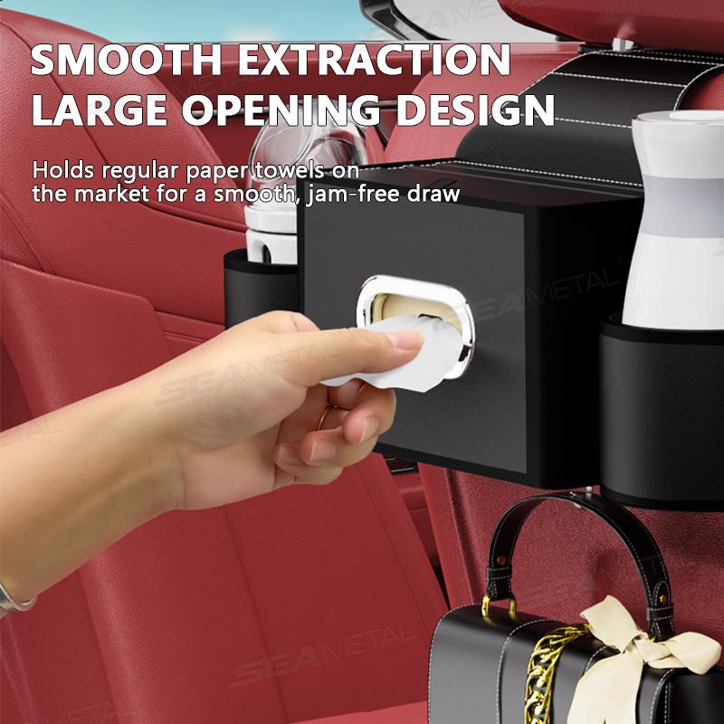 Car Hook Storage Bag Seat Back Water Cup Phone Holder Tissue Box Rear Storage Organizer Car Interior Accessories