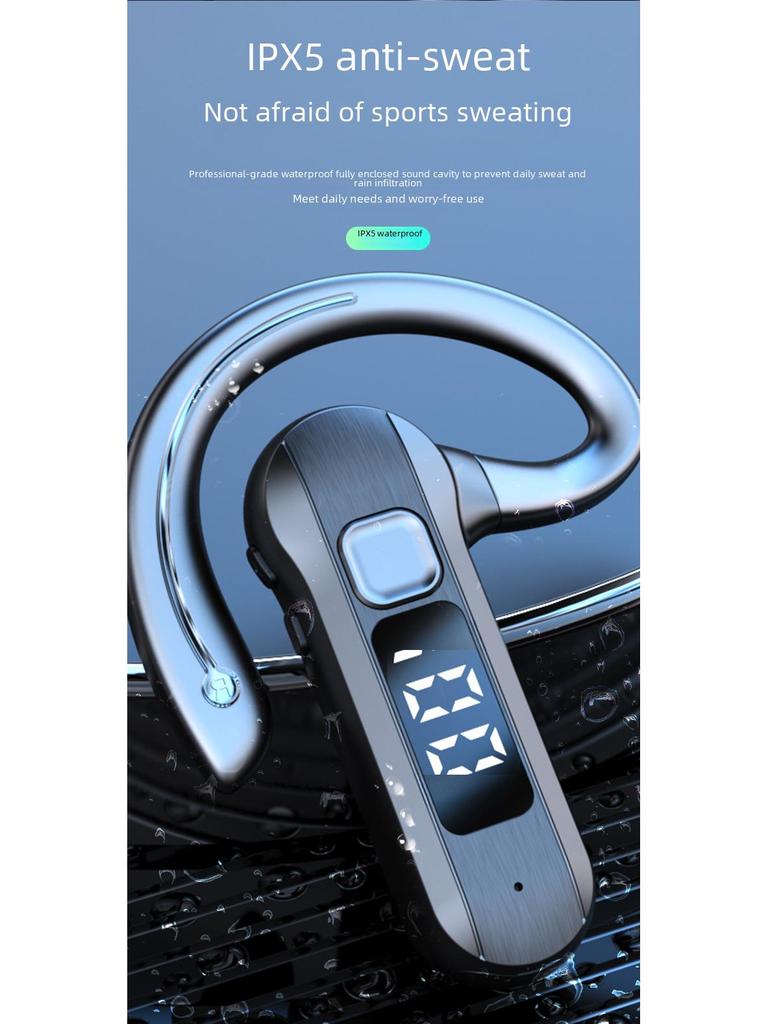 M26 Benledning Bluetooth Headset: Trådløs, Høy effekt, Digitalt display, Stemmestyring, Åpent øredesign for sport og forretningsbruk
