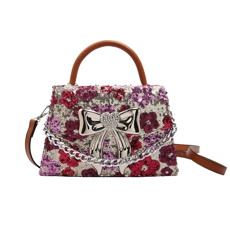 

Сумки сумки женские сумки 2025 новый европейский и американский модный стиль банты зарубежный стиль универсальная портативная сумка-мессенджер на плечо тоут коричневый