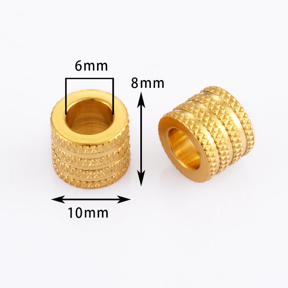 Wholesale 10pcs/lot Gold Stainless Steel Gear Spacer Loose Beads Charms for DIY Jewelry Making Bracelet Necklace with Big Holes