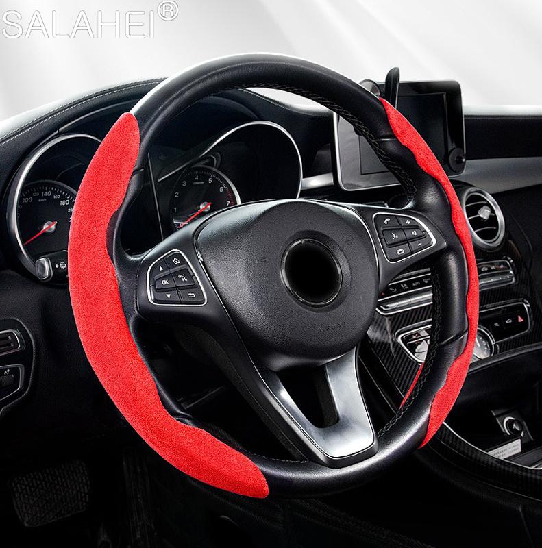 For Toyota Sport GR Sport C-HR RAV4 Avensis Prado Prius Car Suede Leather Non-slip Steering Wheel Soft Cover Auto Accessories