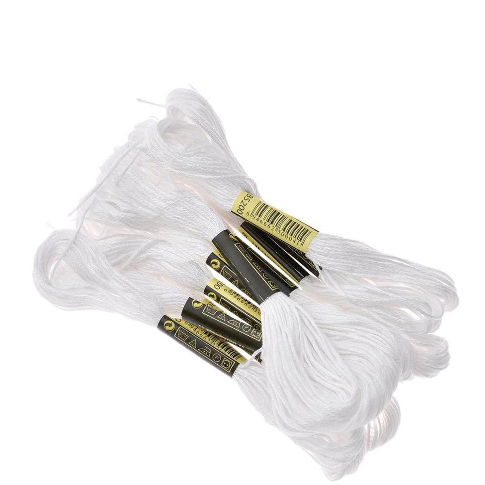 24-Piece Black & White Embroidery Cross-Stitch Polyester Thread Set