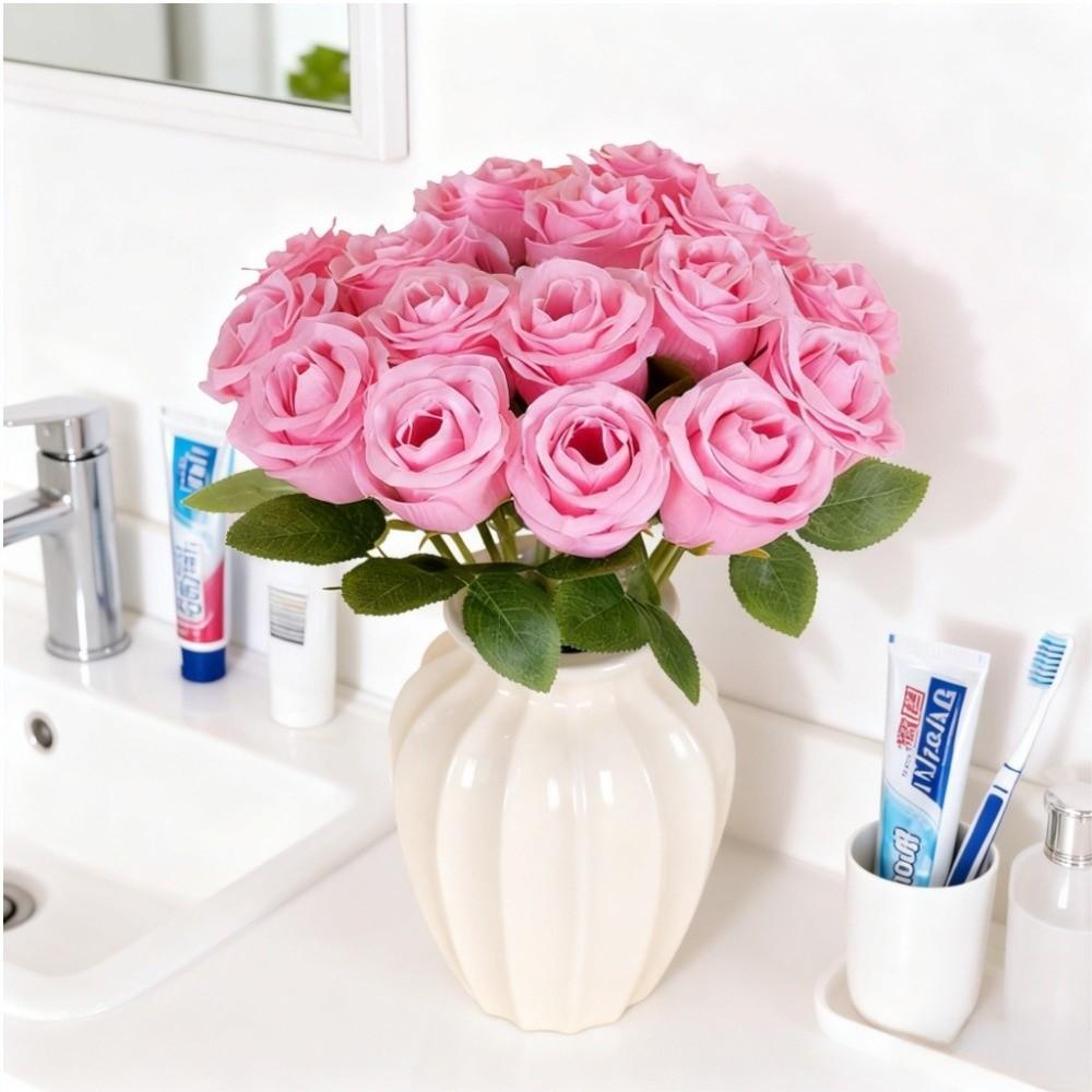 Seidenrose Simulierte Rosenstrauß Kleines Bündel Kunstblumen Hochzeitsstrauß Fotografie-Requisiten