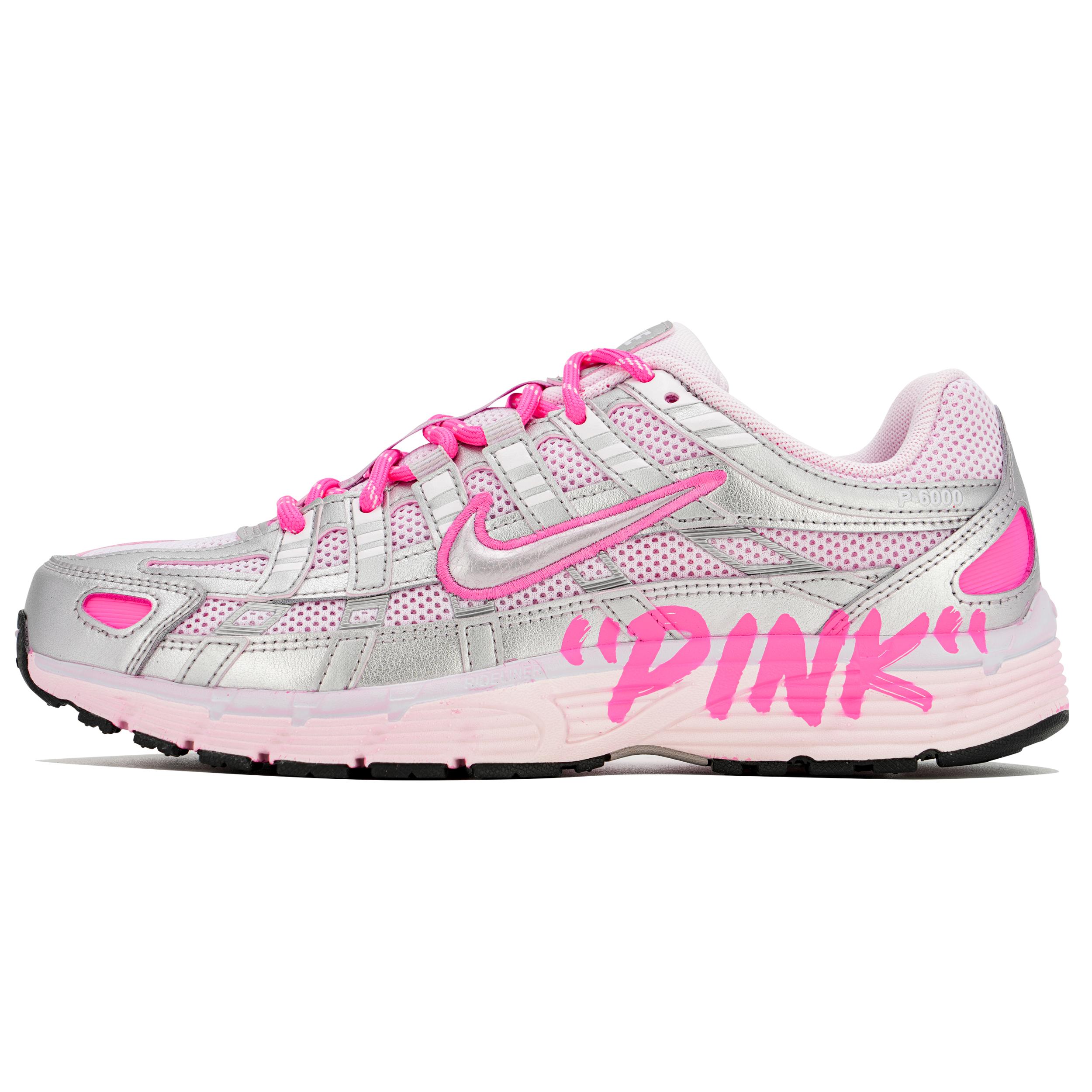 

Nike P 6000 Cushioning Breathable Low top Running Shoes Women s Pink Silver BV1021-106(TeamTen-) 38.5