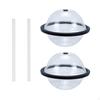 2 Pieces Drink Container with Silicone Drinking Tubes Transparent Spherical Reusable