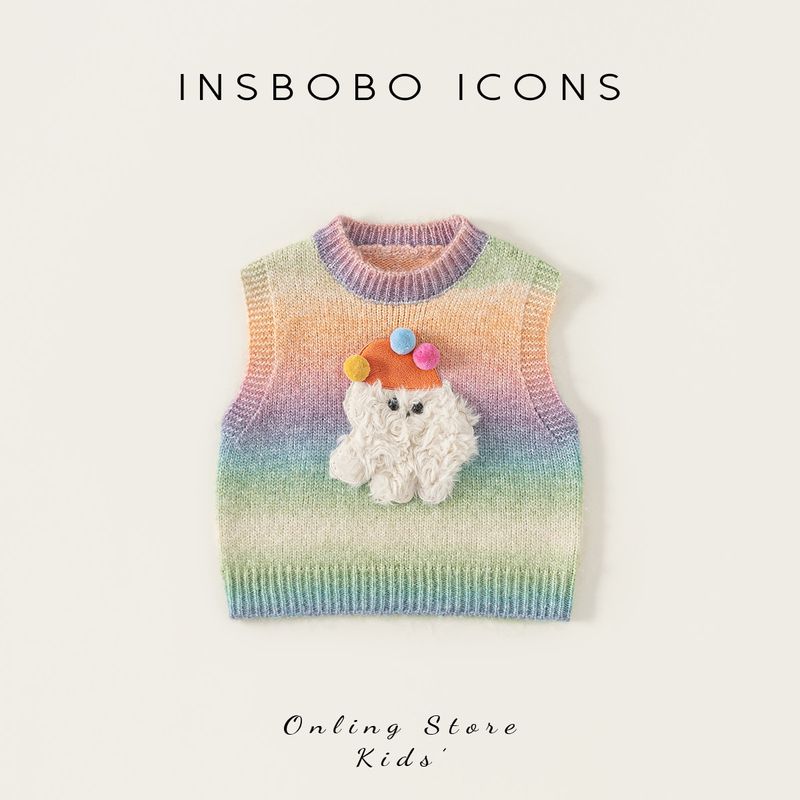 Insbobo Girls  Sweater 2026 Spring New Style Fashionable Knitted Vest for Girls Children s Knitwear Spring Fashion Trend Color 80
