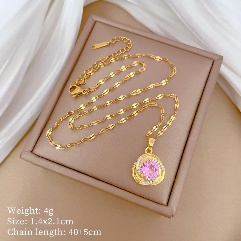 Butterfly Heavy Industry Necklace Women'S Copper Micro-Inlaid Real Gold Electroplating Delicate Clavicle Chain Neck Chain