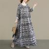 DIMANAF New 2026 Women Plus Size Spring Summer Beach Long Dress Lady Loose Oversize Maxi Floral Print Black Dresses