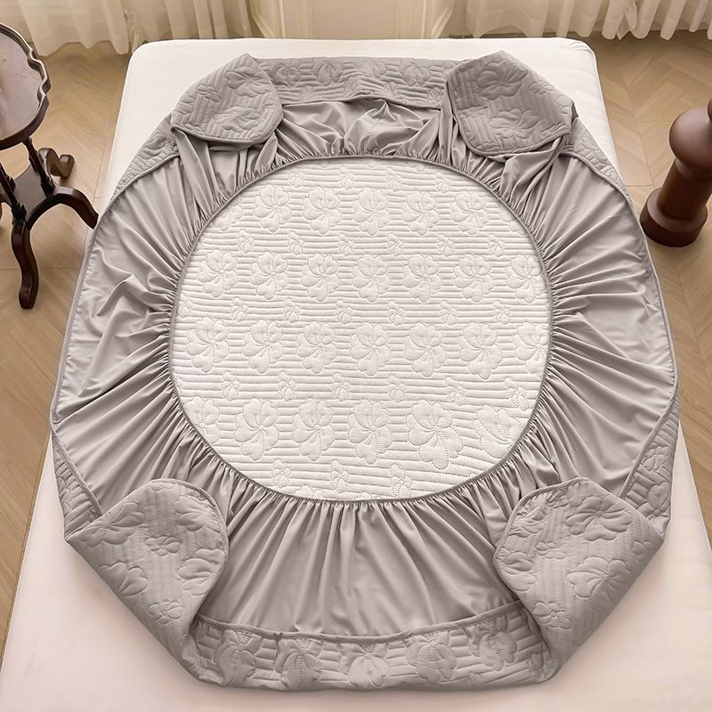 Waterproof Cotton Mattress Cover with Pillowcase Throw Fitted Sheet, Bed Replacement Protector Elastic Bands Non Slip Adjustable