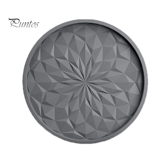 Modern Kitchen Table Accessories Silicone Coaster Set with Holder, Non Slip Diamond Pattern Drink Coasters for Drinks Cups Glasses, Heat Resistant Mat