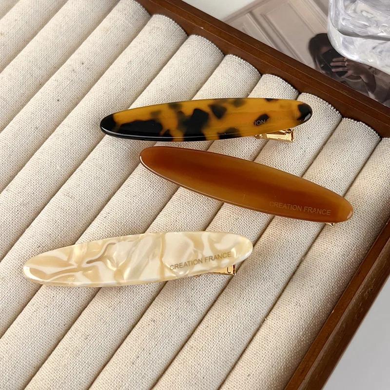 Retro Acetat Geometrie Haarnadel Leopard Haarspange für Frauen Mädchen Süße Bunte Haarspangen Pony-Klammer Mode Haarschmuck