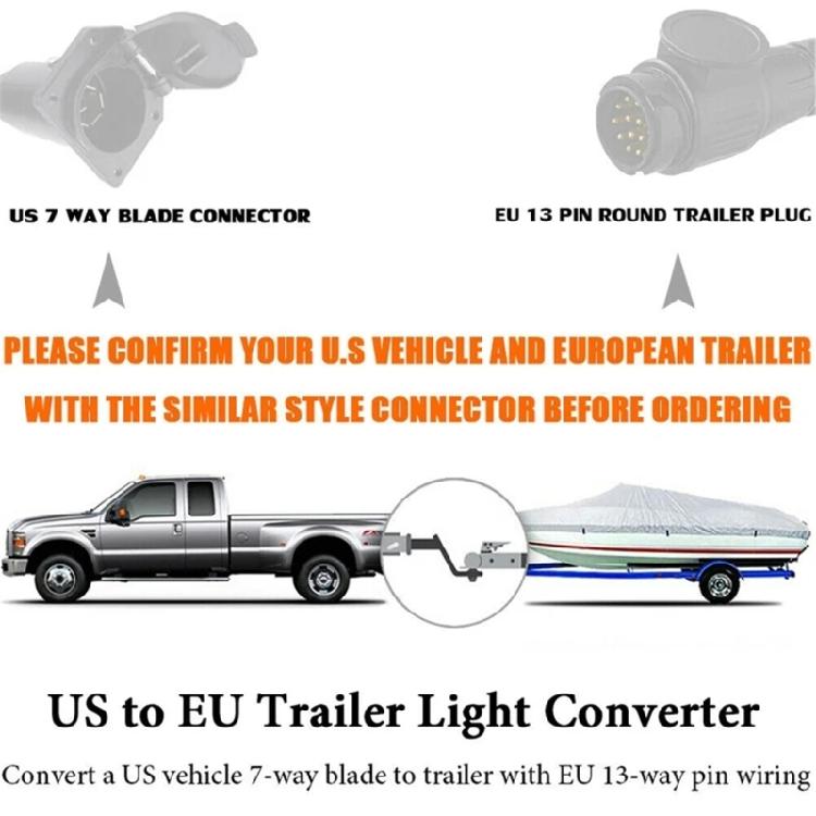 7 Pin to 13 Pin Converter Adapter for Stable Trailer Lighting System Enhanced Driving Safety Secure Brake Light Function