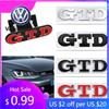 2026 Hot For Volkswagen VW 3D Metal GTD Logo Car Rear Trunk Badge Sticker Front Grill Emblem For VW Polo Golf 4 5 6 7 GTD MK4 MK DR3