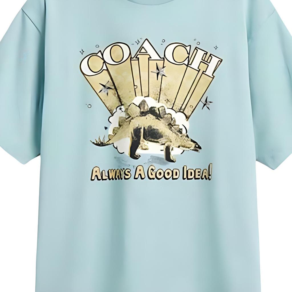 COACH SS25 T Shirt Men's Dusty Blue CY575-XT9