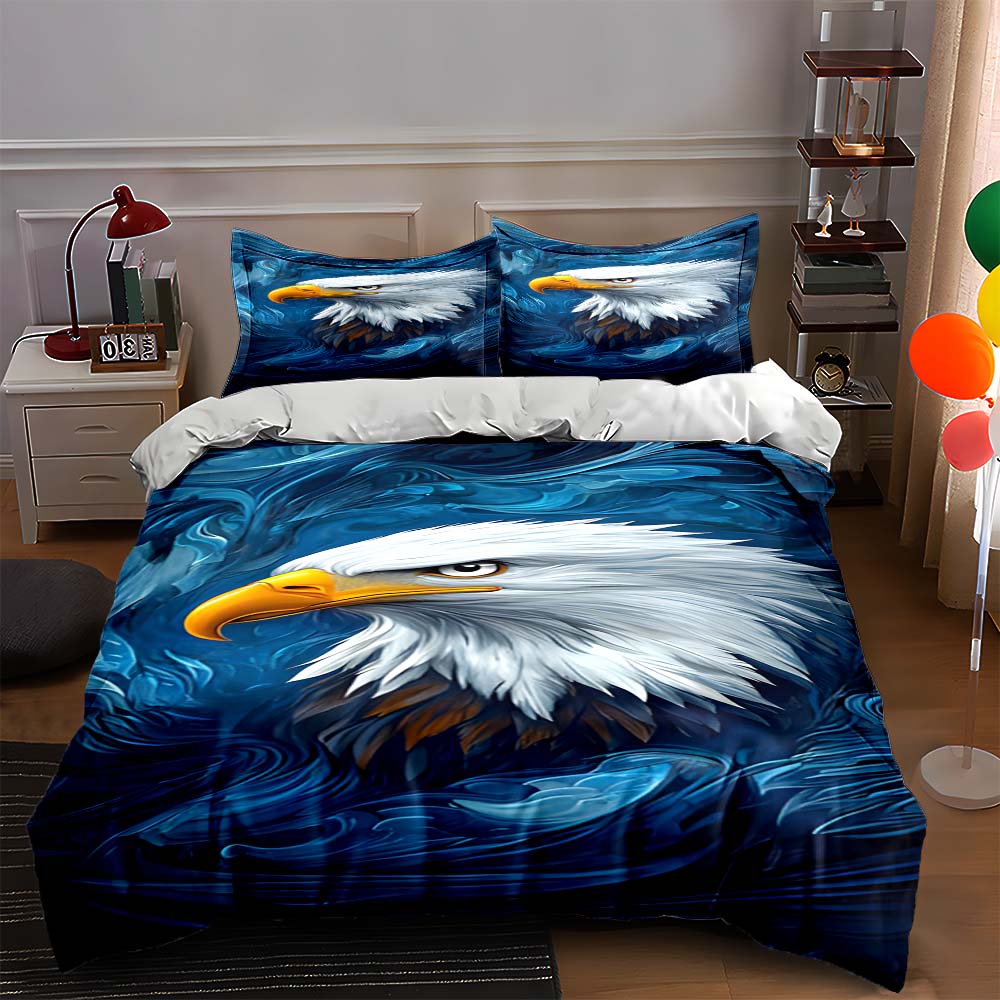 

Eagle head design. Bedding Duvet cover sets Duvet covers Pillowcases gifts (1 * Duvet Cover 2 * Pillowcases, without duvet insert) 135x200cm