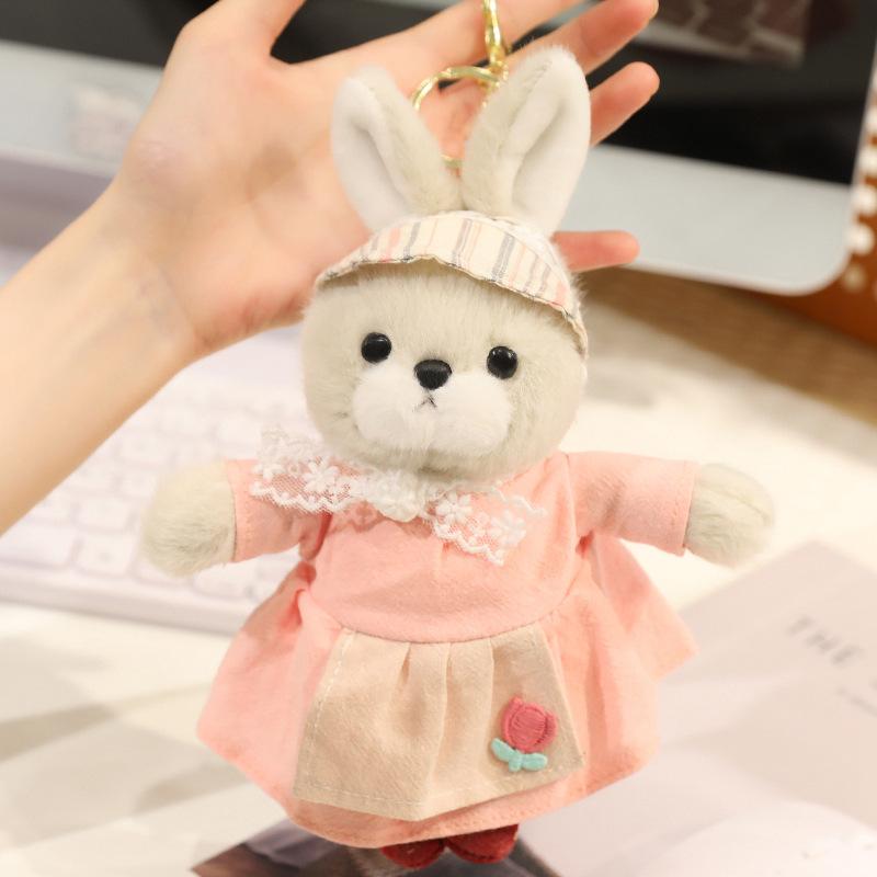Cute Cute Long-Eared Rabbit Pendant Plush Toy Doll Bunny Doll Girl Bag Keychain Pendant