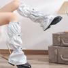 Japanische Frauen Süßes Mädchen Beinstulpen Lange Socken Harajuku Punk Kordelzug Holografische Beinabdeckung mit Verstellbarer Länge