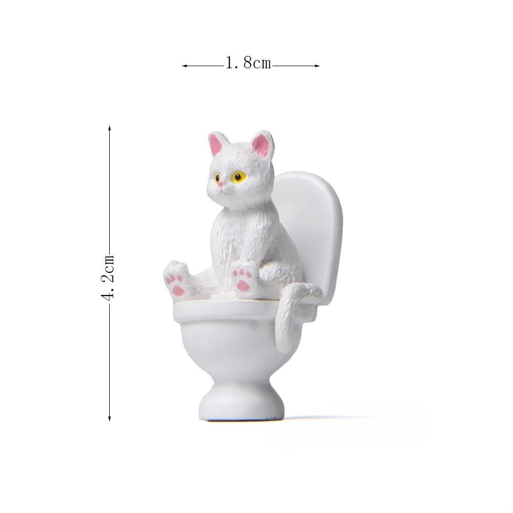 1PC Cute Cartoon Toilet Pig Cat Ornament Desktop Makeup Room Decoration Crafts Home Creative Small Ornaments