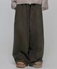 CHICKS Double-Pleat Wide Elastic Waist Pants Charcoal