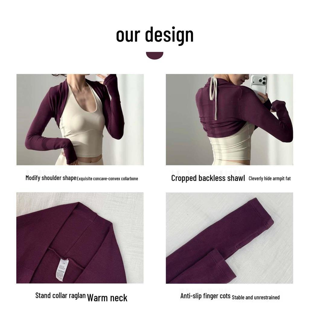 Women's Long Sleeve Yoga Shawl - Perfect for Autumn/Winter Workouts