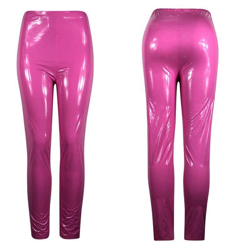 

Bright Pu Elastic Slim Leather Pants High Waist Bright Pu Stretch Silm Leather Pants Pink XXL