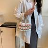 Tulip handmade DIY woven bag, cloth strip material bag, homemade pearl portable messenger bag, gift for girlfriend