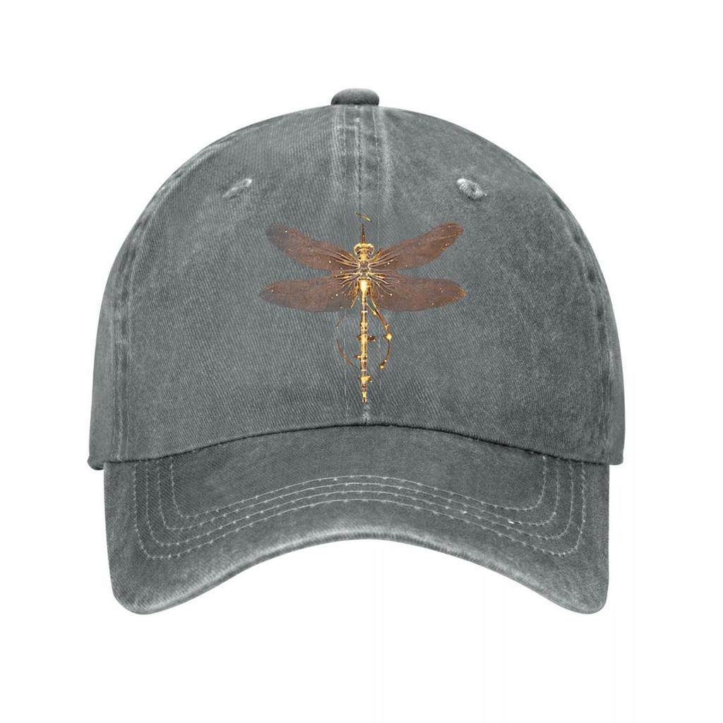 Artistic Glowing Metal Dragonfly Wall Decor New Vintage Washed Baseball Cap