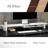 Amesoba Wooden Monitor Desktop Desk MARRIRO Stand, Shelf, (All White)