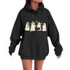 Women's Casual Fashion Comfortable Round Neck With Hood Long Sleeve Halloween Print Warm Sweatshirt