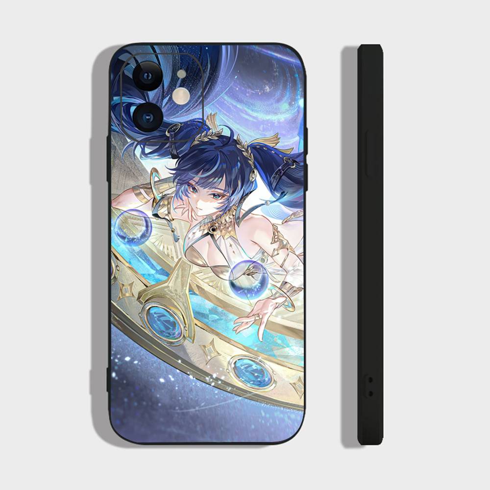 

Iuno Game Anime W-wuthering Waves Phone Case For IPhone 17 Air 16 15 14 13 Pro Max 11 12 Black Silicone Cover IPHONE 14