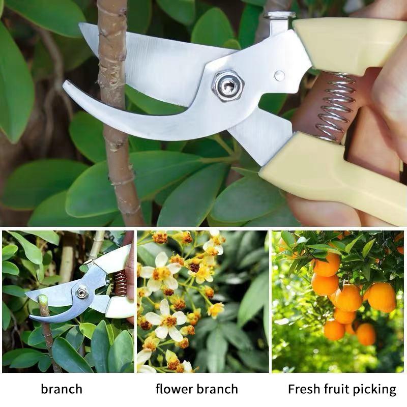 Stainless Steel Scissors Flower Cut Arrangement Pruning Fruit Tree Garden Branch Cutting Household Grafting Gardening Scissors