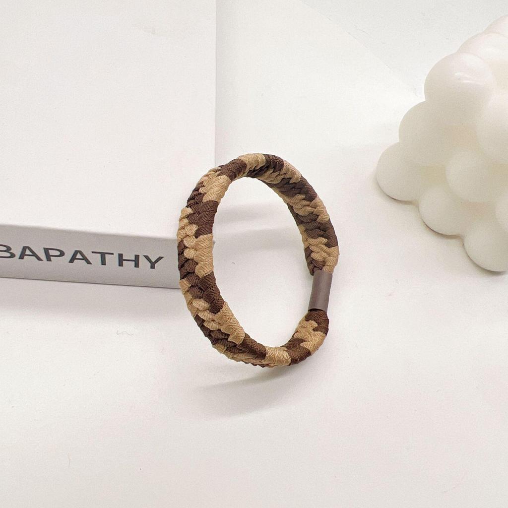Milchkaffee Geflochtenes Elastisches Haarband - Schlichtes, Hochelastisches Haaraccessoire