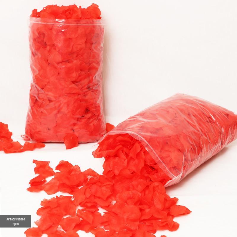 Romantische Hochzeits-Verlobungsdeko: Rote Rose Simulierte Blütenblätter