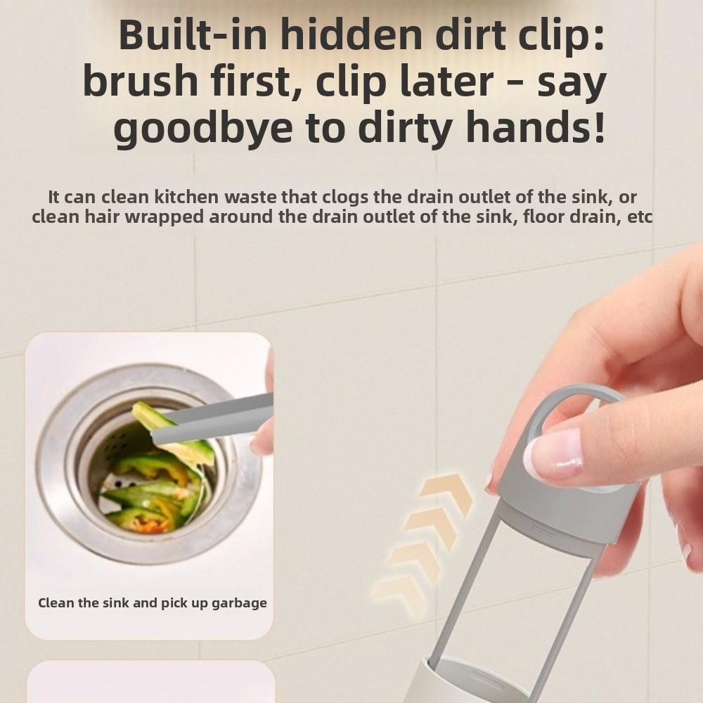 3 in 1 Gap Brush Plastic Stiff-bristled Brush Scraping Brush Rotating Cleaning Brush  Sink