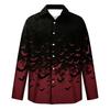 Men's Long Sleeve Button Down Halloween Print Shirt for Party Costume