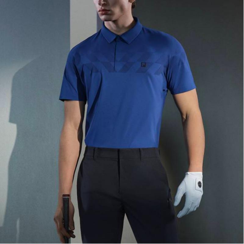 Fila Golf Serie Cooler Strickpullover Bequemes Sport-Kurzarm-Polohemd Herren Oberteile A11M625158F-NV