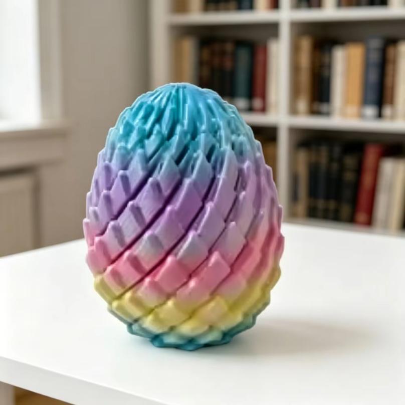 3D Baskı Ejderha Yumurtası Stres Giderici Model, Deforme Olabilen Bükülebilir Yumurta, Yaratıcı Stres Giderici Gadget Masa Süsü